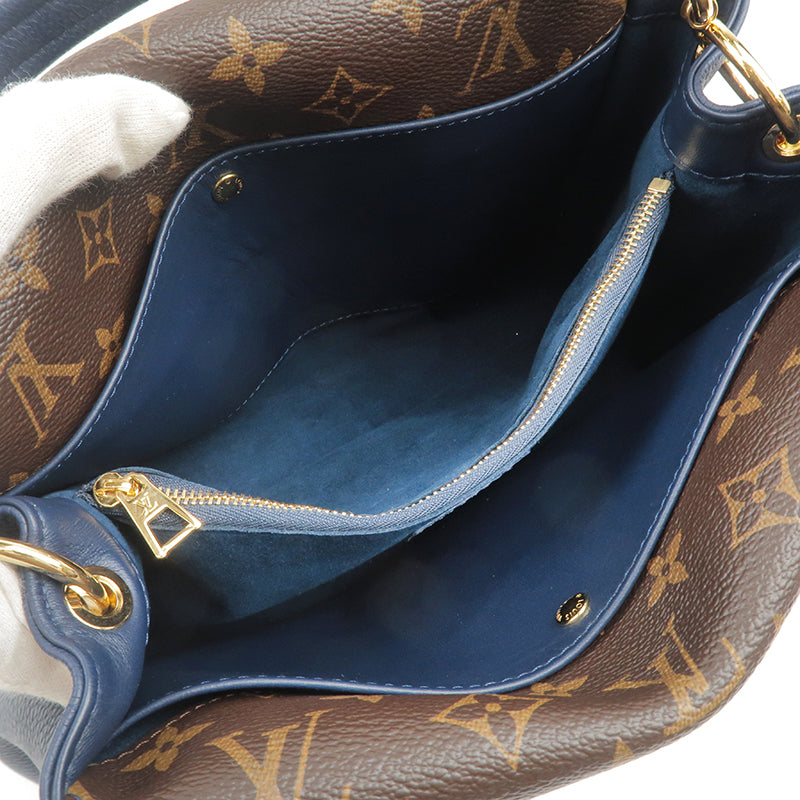 Louis-Vuitton-Monogram-Grained-Calf-Leather-Double-V-Bag-M55022