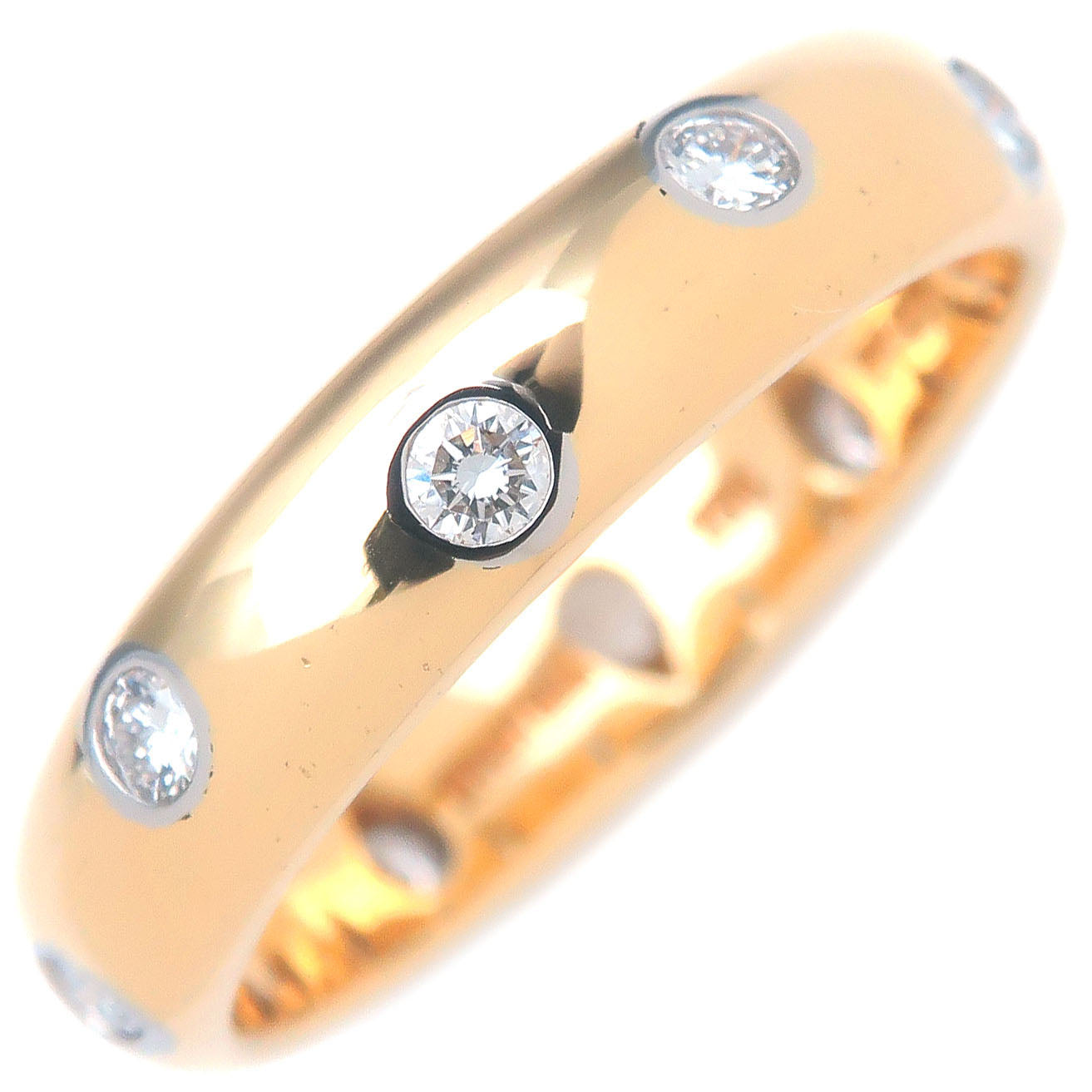 Tiffany&Co.-Dots-Ring-10P-Diamond-750YG-PT950-Yellow-Gold-US4.5