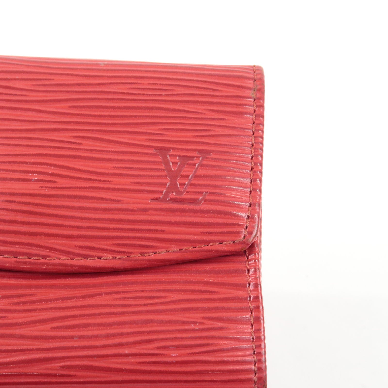 LOUIS VUITTON Card Case Red Red Epi Leather Epi Simple from japan used