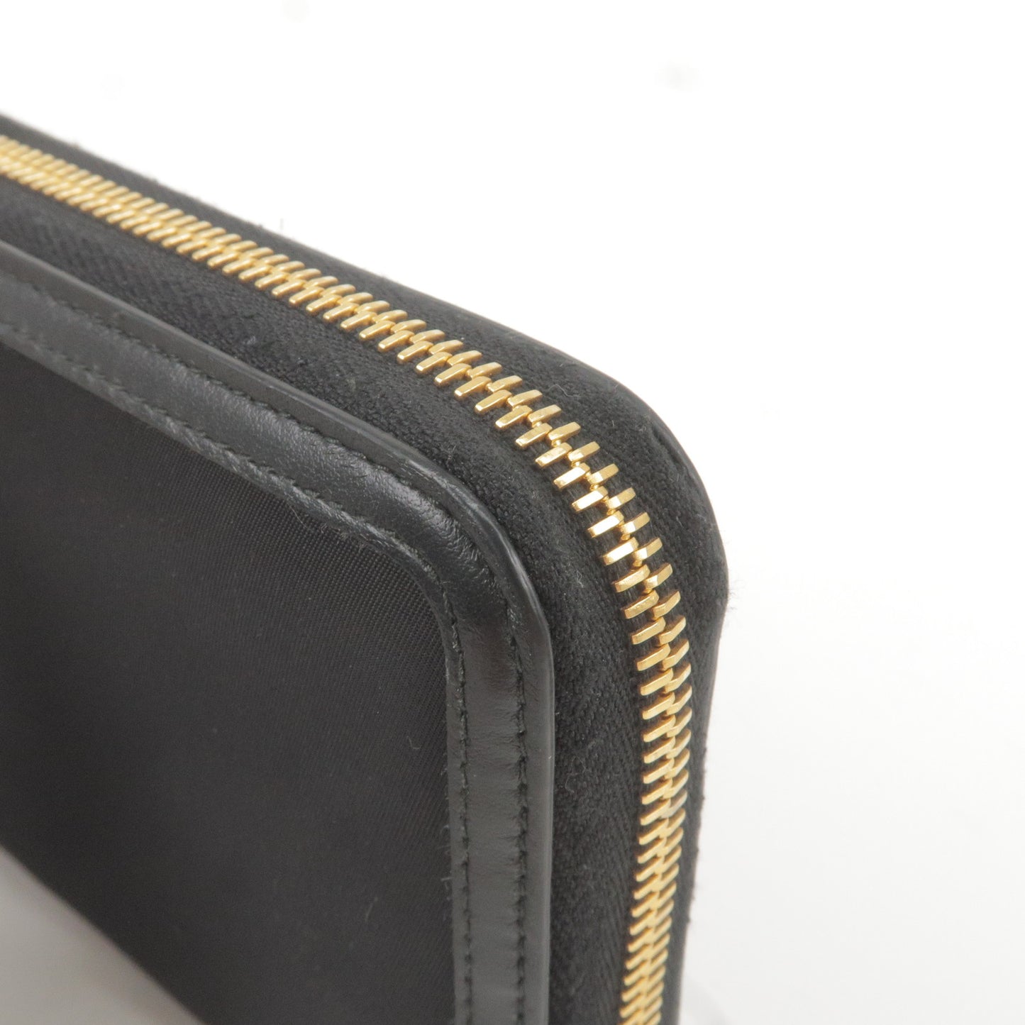 PRADA Nylon Leather Round Zippy Long Wallet NERO Black 1ML506