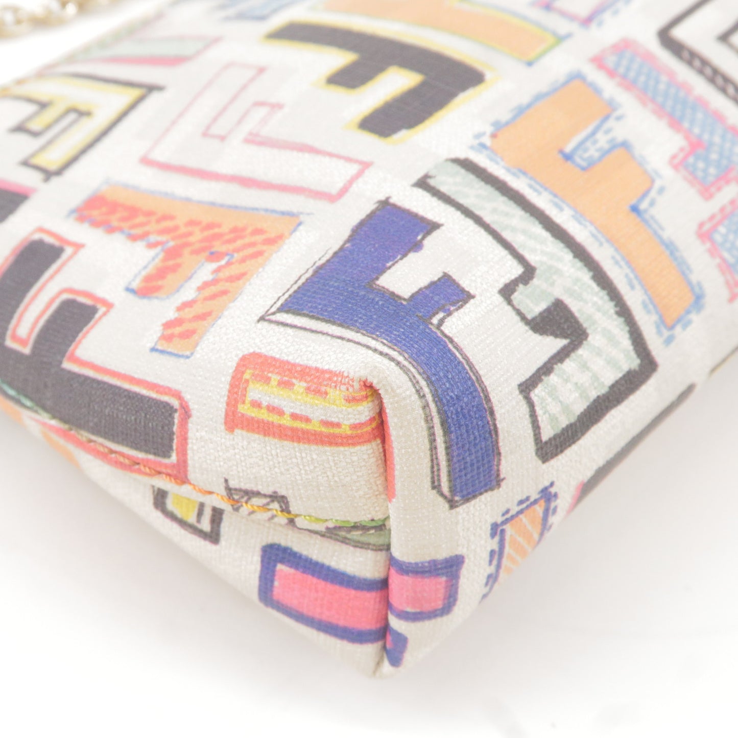 FENDI Zucca Print PVC Chain Accessory Pouch Multicolor 8BR592