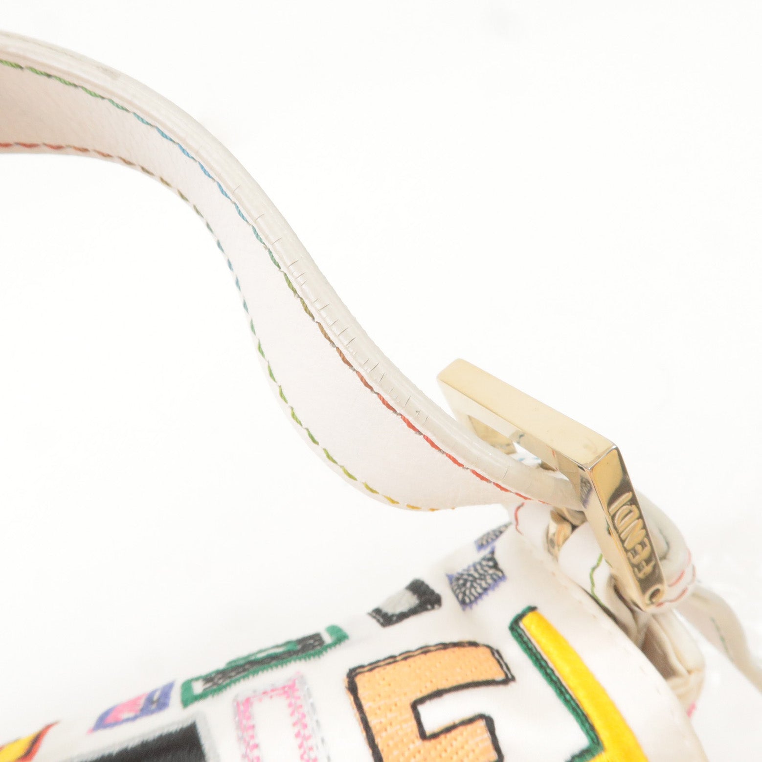 Multicolor canvas bag with FF embroidery