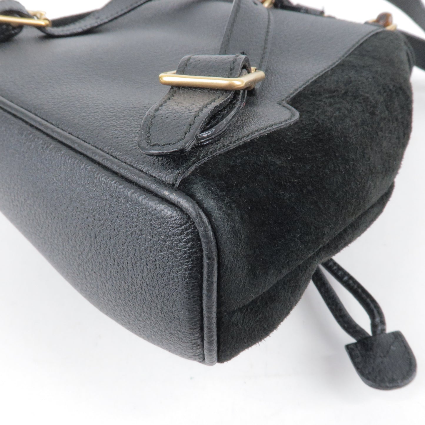 GUCCI Bamboo Back Pack Suede Leather Black 003.3444.0030