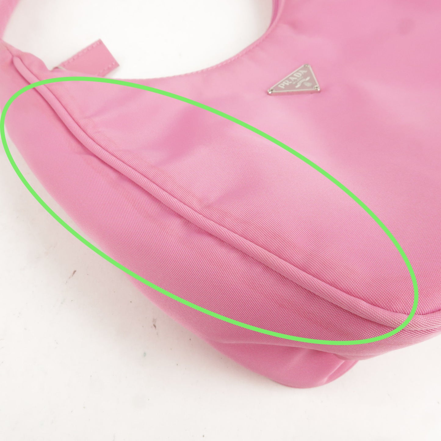 PRADA Logo Nylon Hand Bag Shoulder Bag Pouch Purse Pink MV515