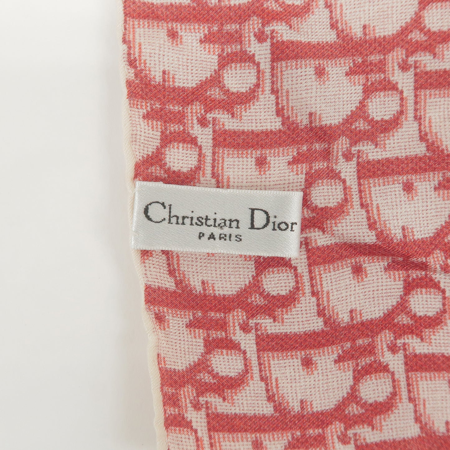 Christian Dior Trotter Logo Silk 100% Scarf  Red