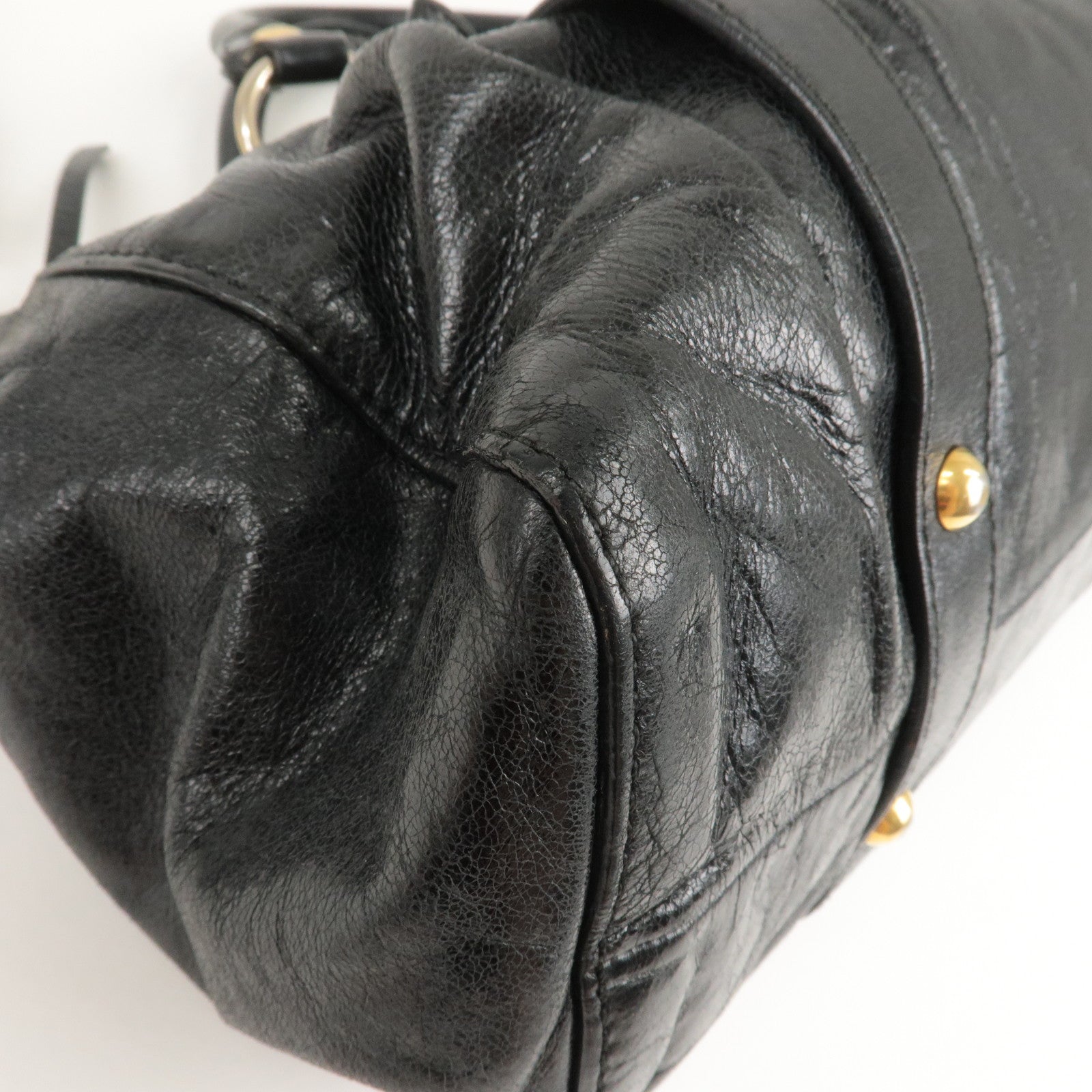 Bag - Logo - Bag - Leather - Shoulder - MIU - MIU - Black