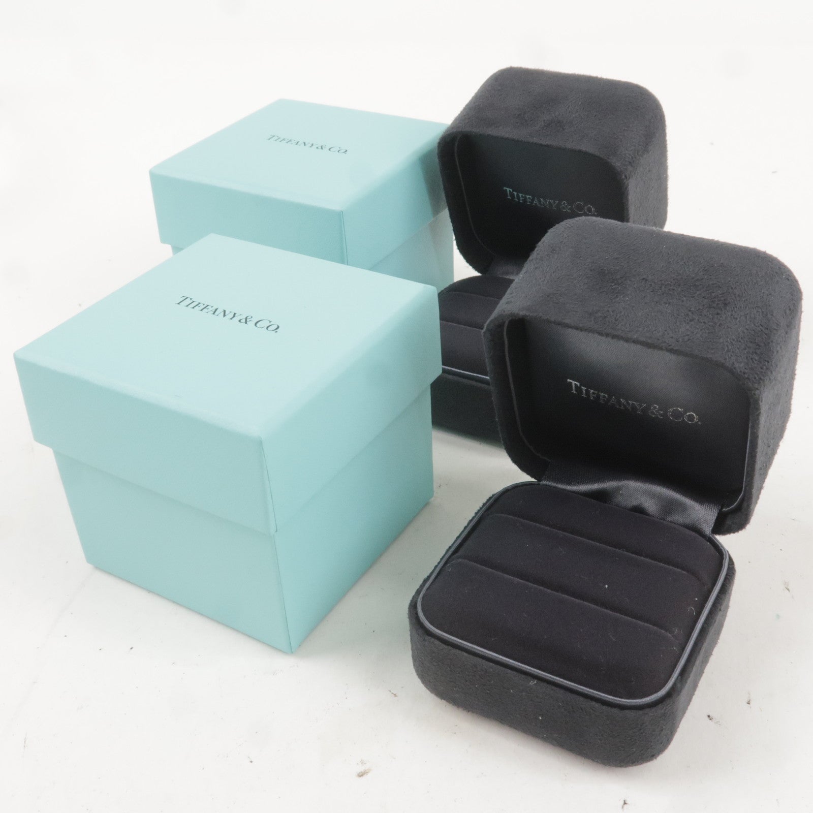 Tiffany&Co. Set of 4 Pair Ring Box Jewelry Box Tiffany Blue