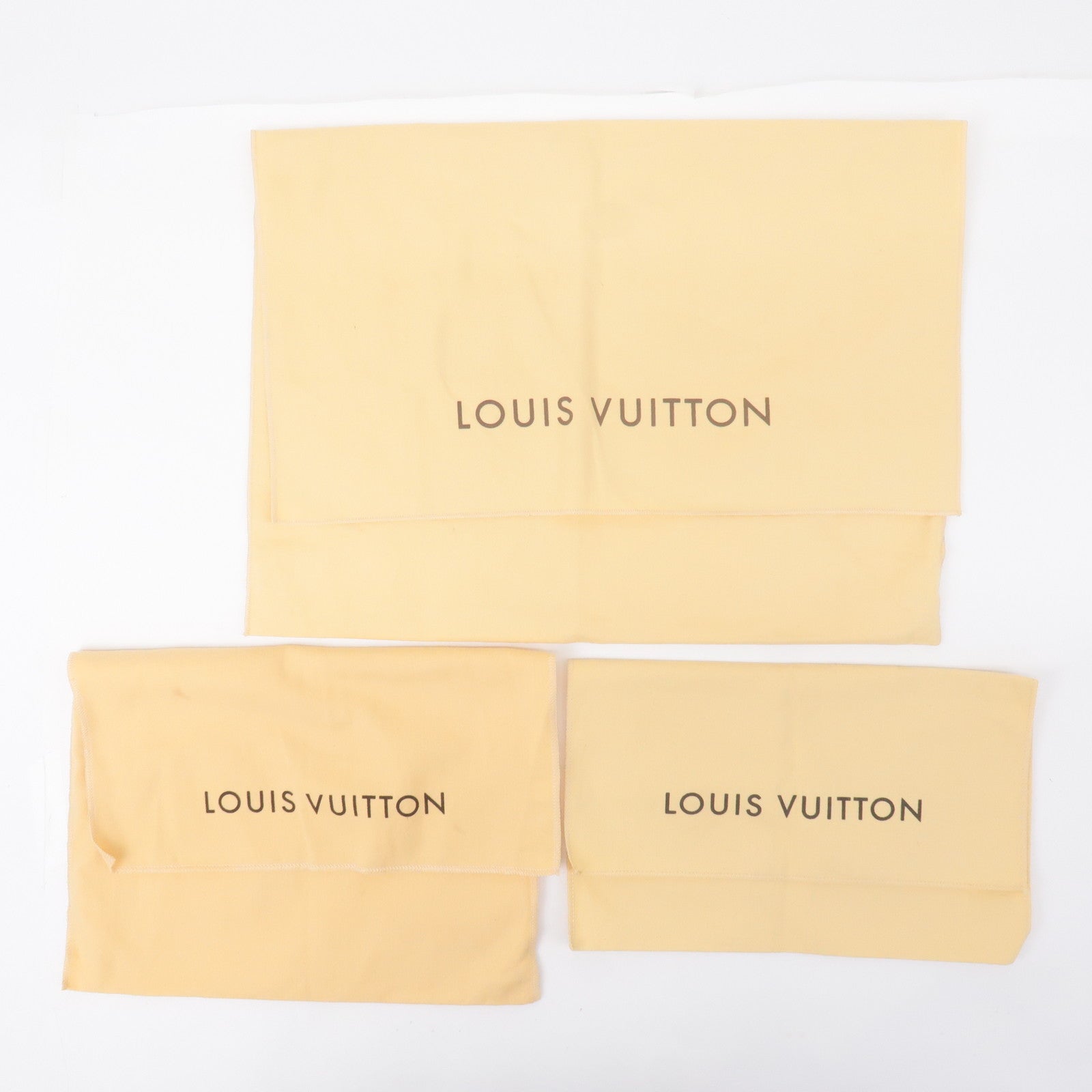 Louis Vuitton Set of 10 Dust Bag Flap Style Beige