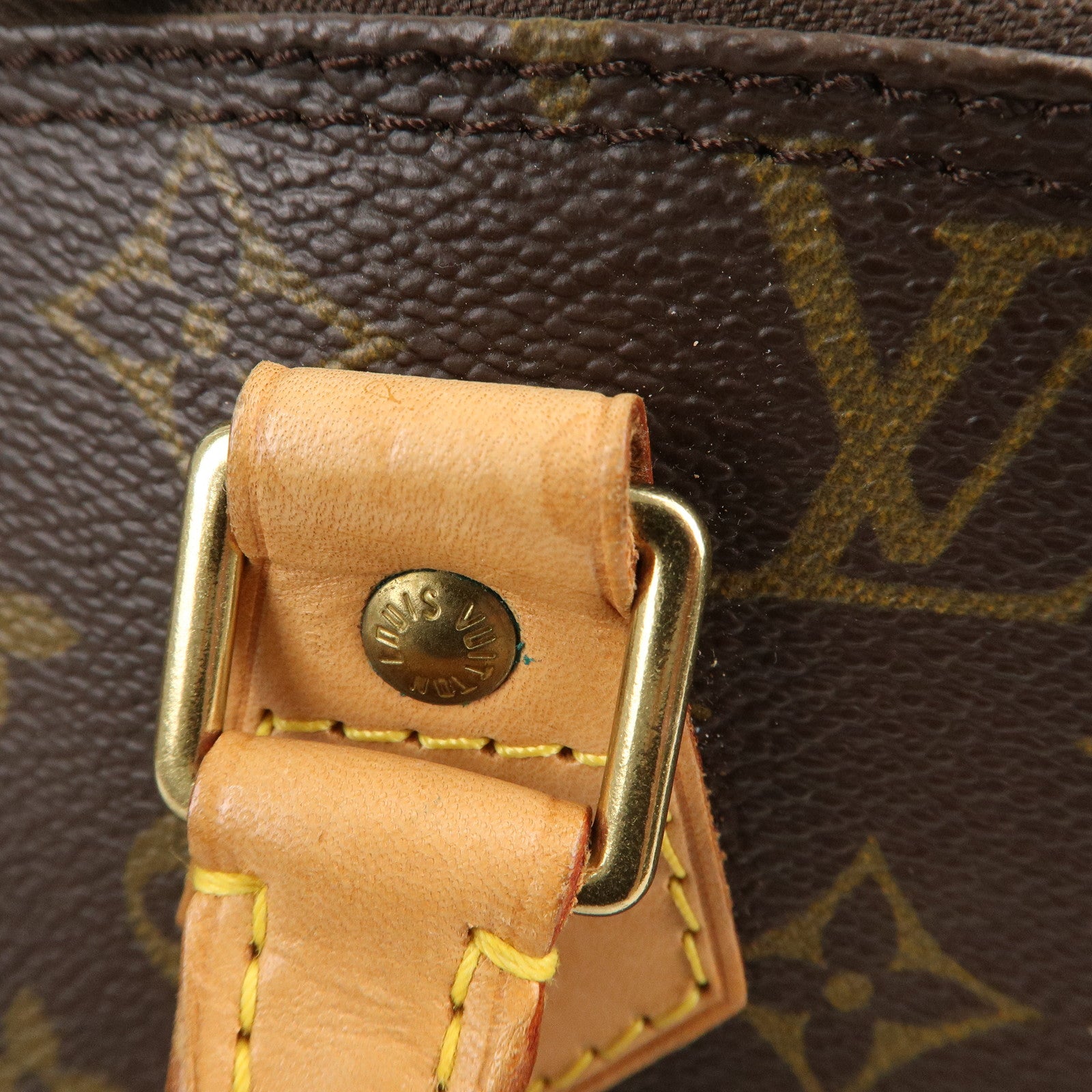Louis+Vuitton+Alma+Top+Handle+Bag+Brown+Canvas for sale online