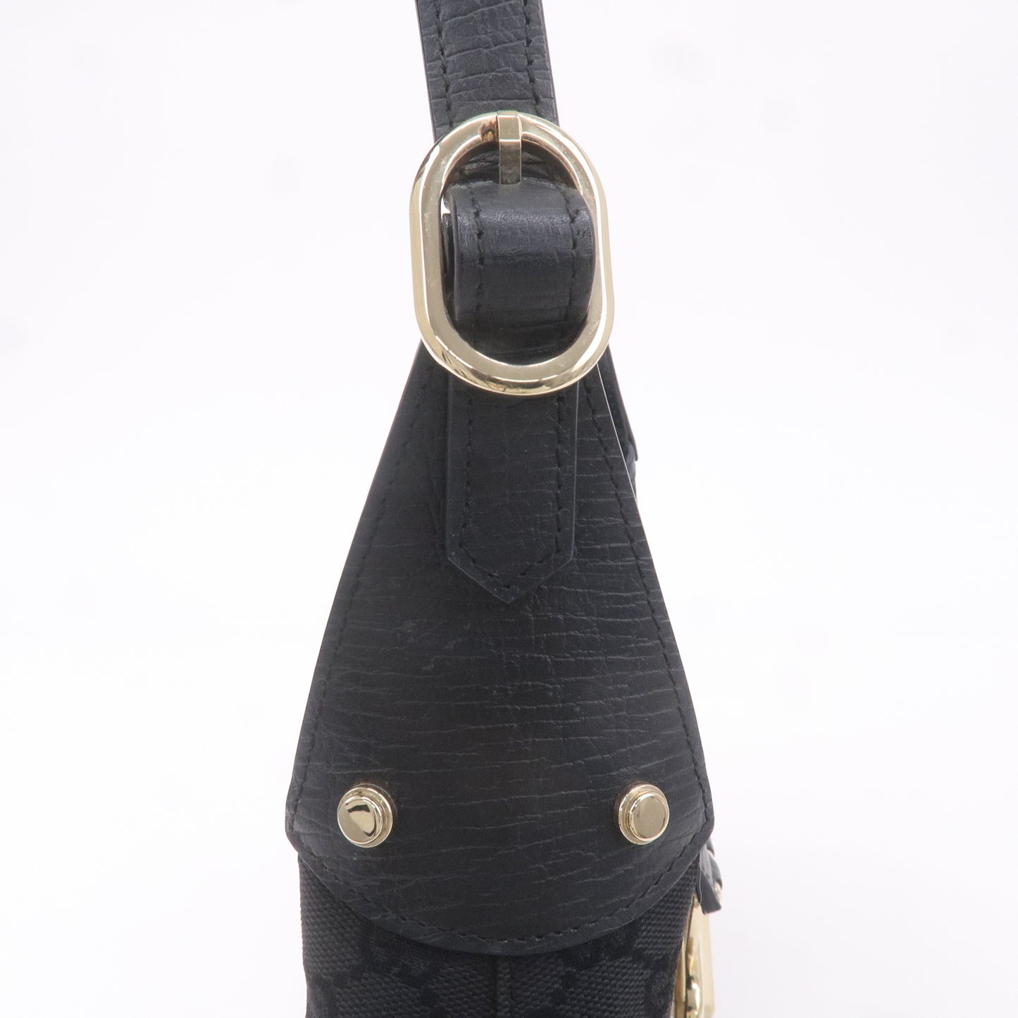 GUCCI Sherry GG Canvas Leather Shoulder Bag Black 130779
