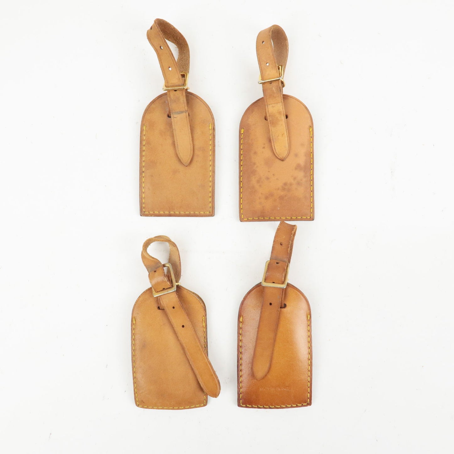 Louis Vuitton Set of 20 Name Tag Set Leather Beige