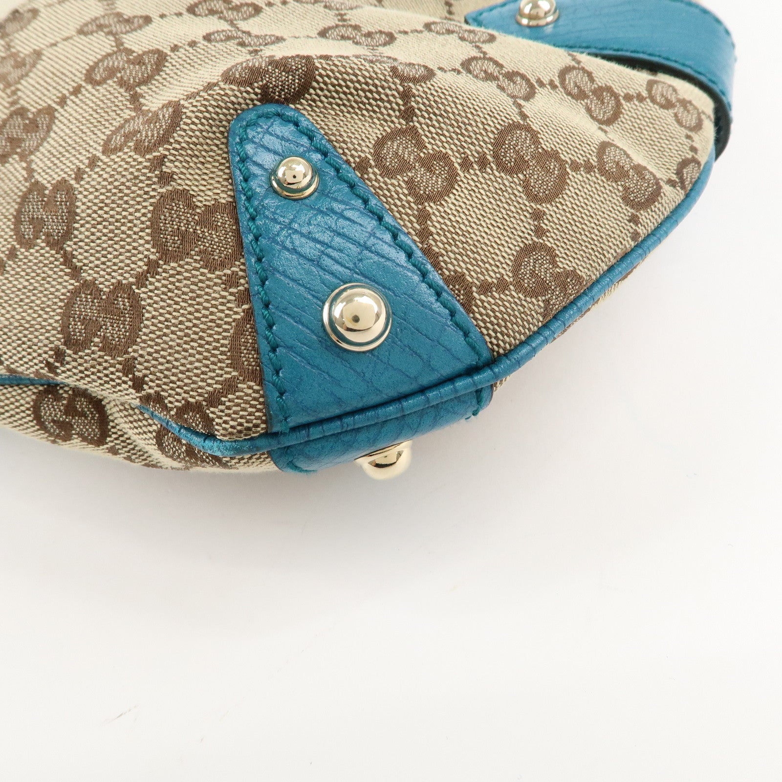 GUCCI Horsebit Sherry GG Canvas Leather Shoulder Bag 131026