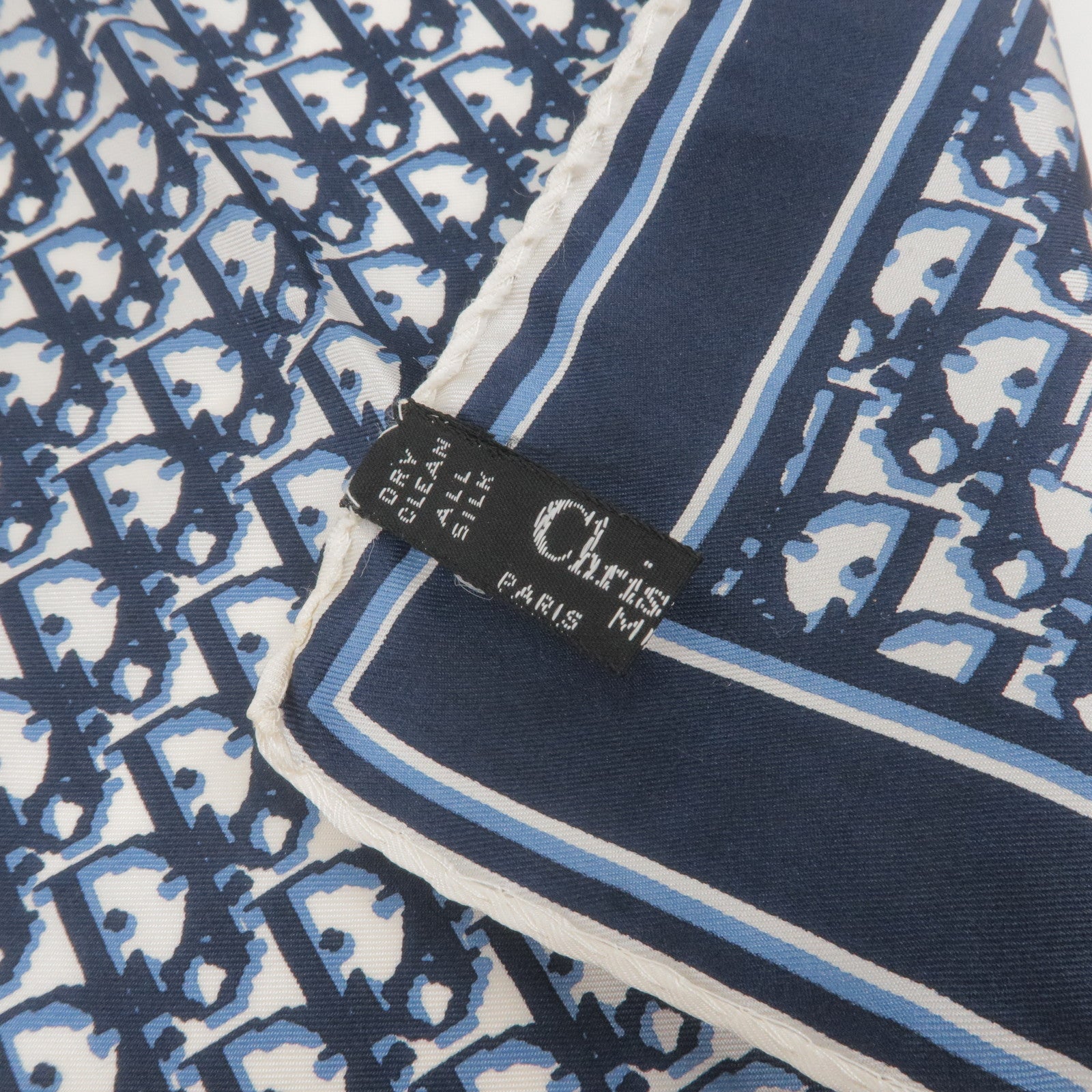Christian Dior Boston Bag Navy Blue Trotter Cloth Speedy 25 