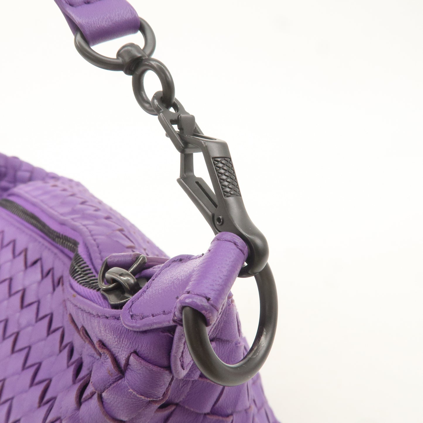 BOTTEGA VENETA Intrecciato Leather Shoulder Bag Purple 239988