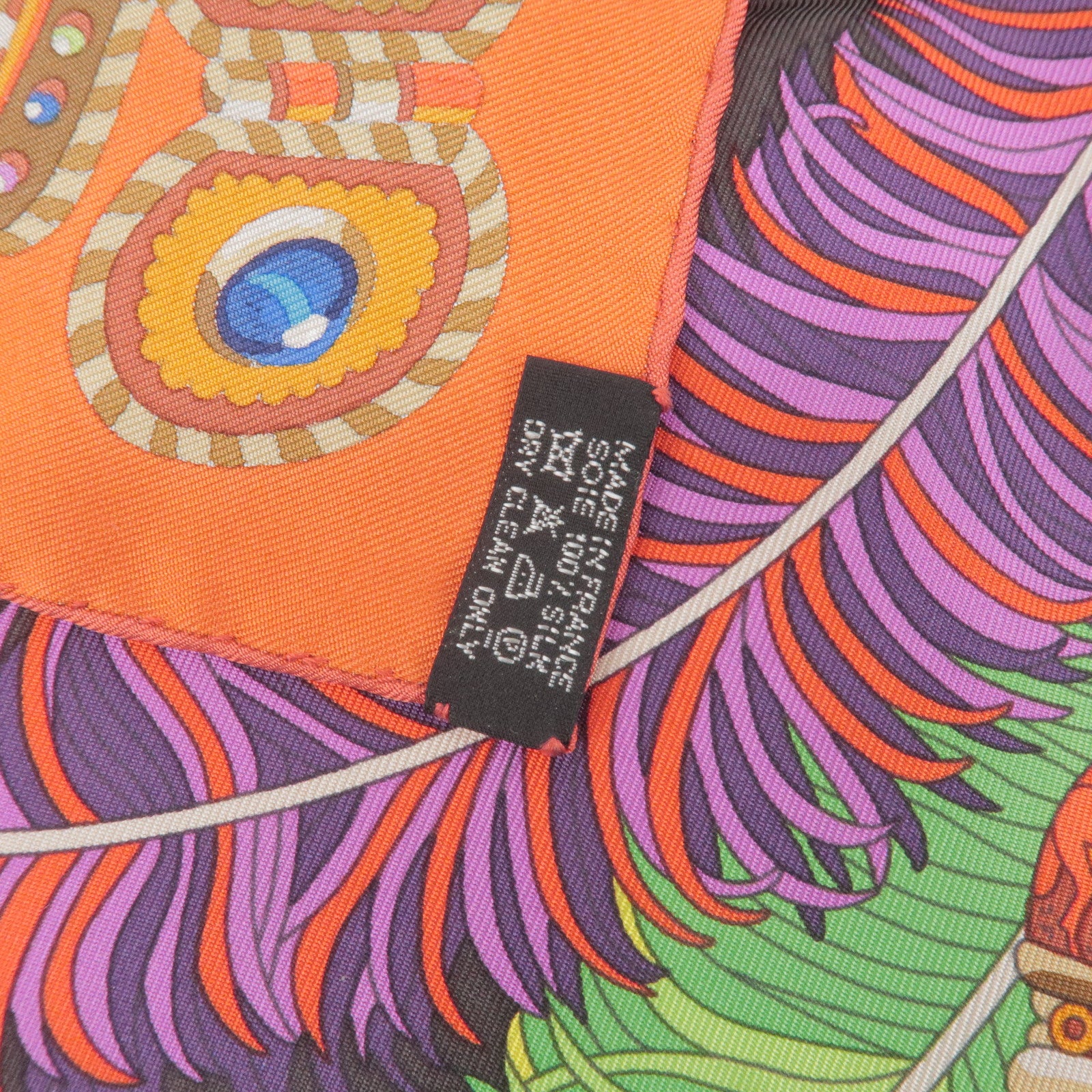 HERMES Carre 90 100% Silk  Scarf War God Mars Black Orange