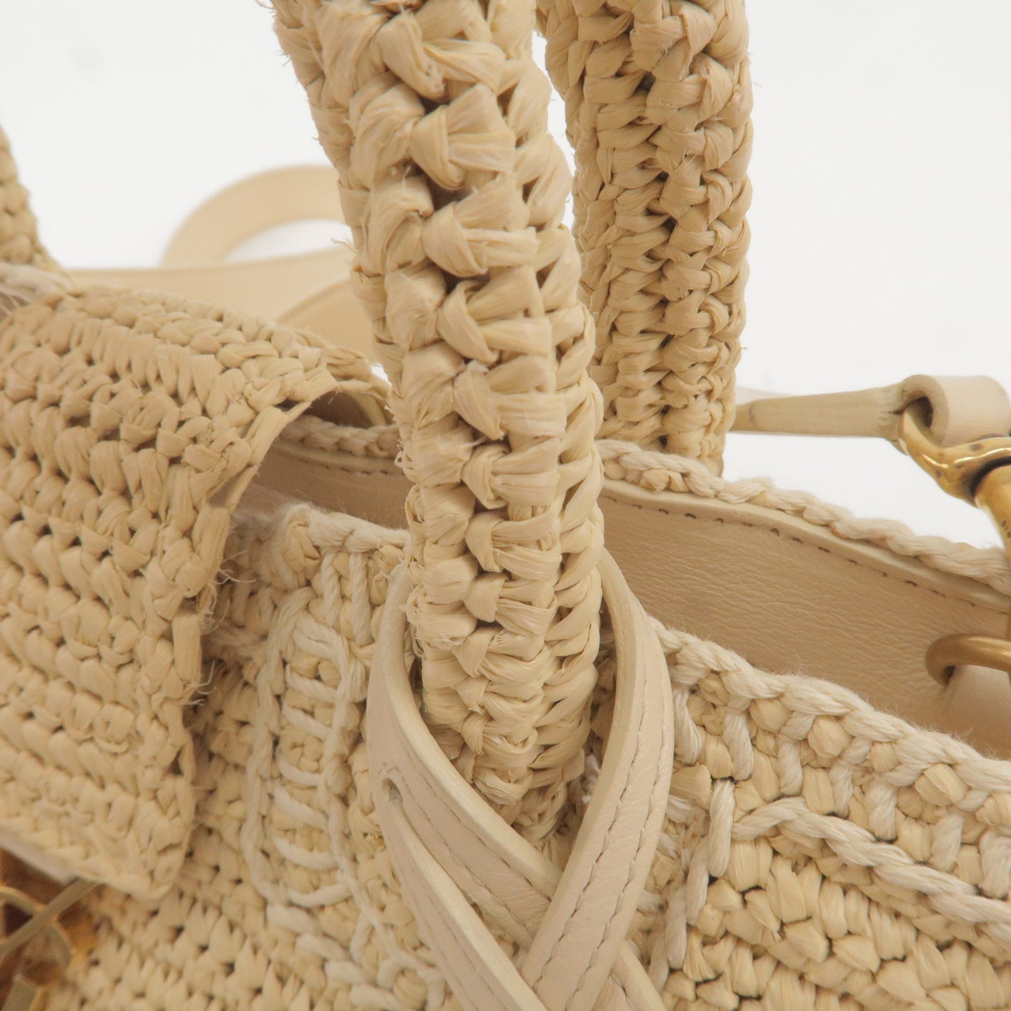 Natural Downtown Baby Cabas In Raffia And Leather – COSETTE