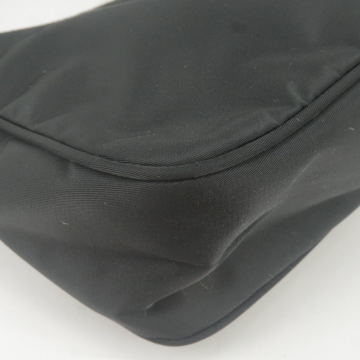 PRADA Logo Nylon Pouch Mini Hand Bag Purse NERO Black MV519