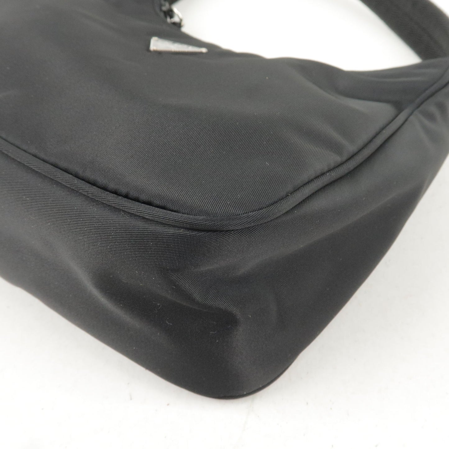 PRADA Logo Nylon Hand Bag Mini Bag NERO Black MV519