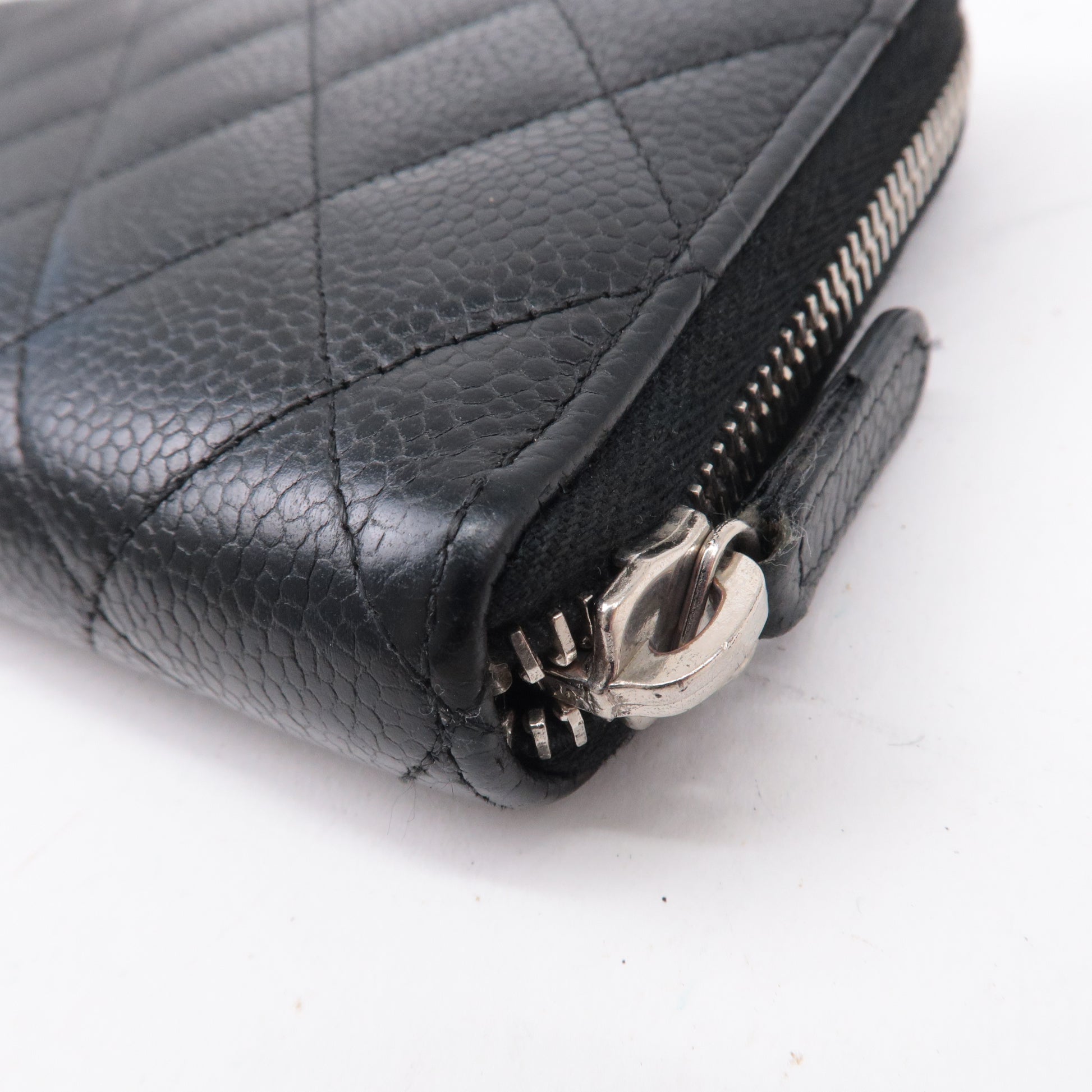 Chanel New Classic Black Caviar Quilted Leather Zip Around Wallet Small  Clutch - Mrs Vintage - Selling Vintage Wedding Lace Dress / Gowns &  Accessories from 1920s – 1990s. And many One