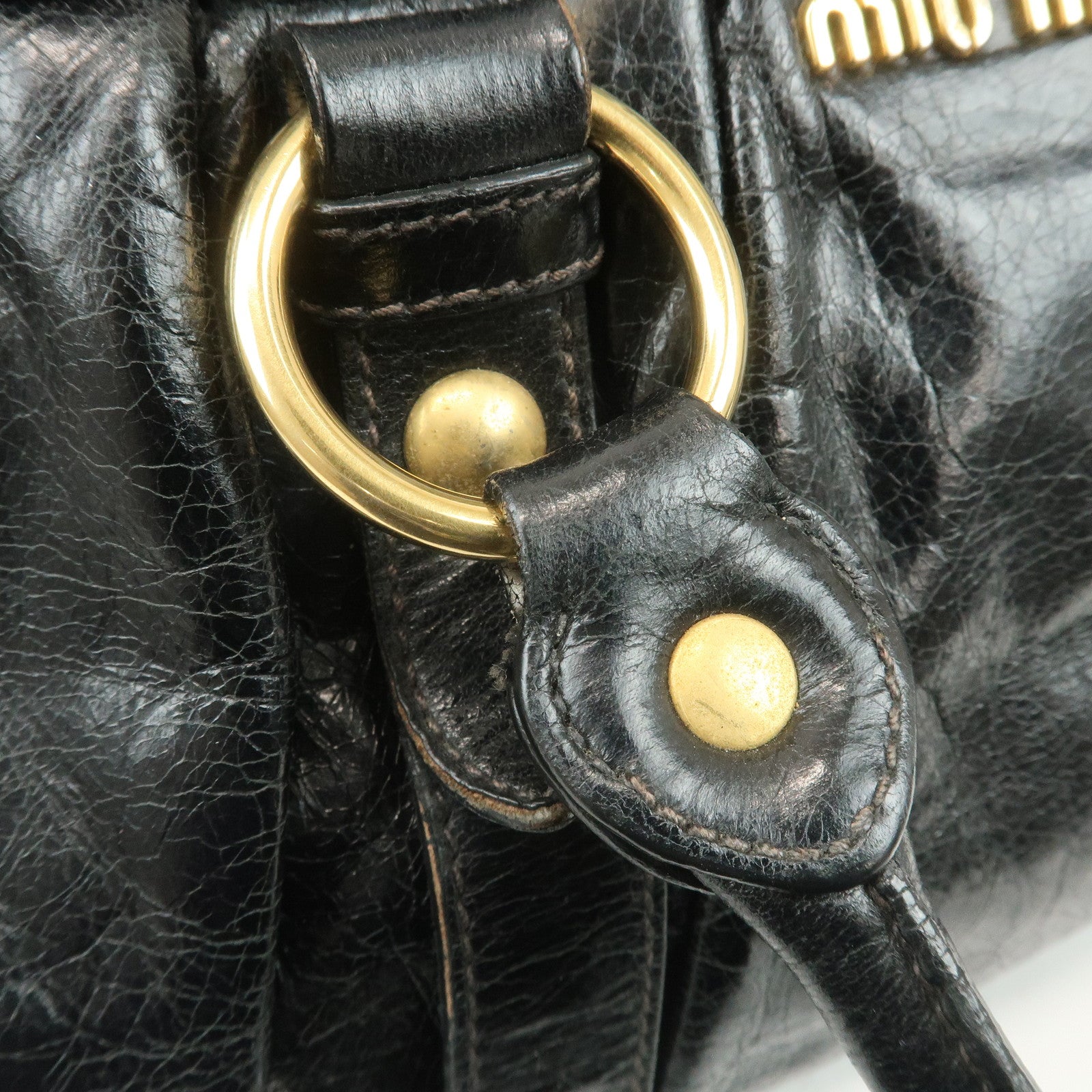 バッグ miu miu vitello lux 2way hand bag black Miu Miu Vitello Lux 2Way Shoulder Handbag Black Leather Y2K