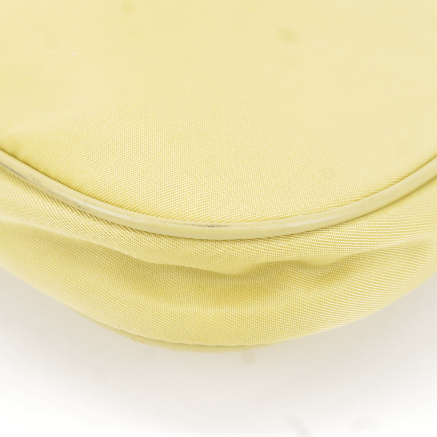 PRADA Logo Nylon Leather Chain Shoulder Bag Yellow BR0104