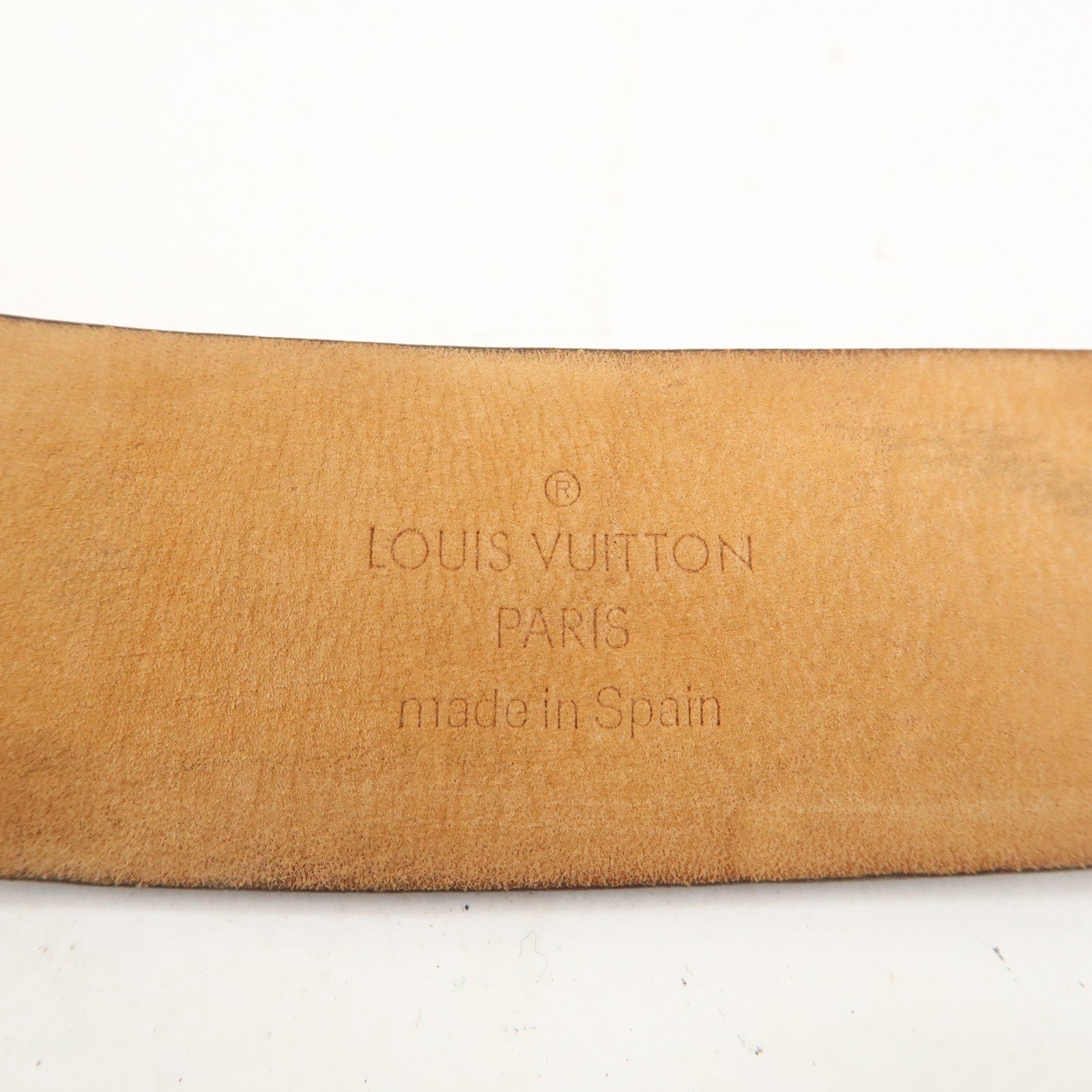 Vintage LOUIS VUITTON Ceinture Carre Monogram Gold Buckle Belt M6800 85/34