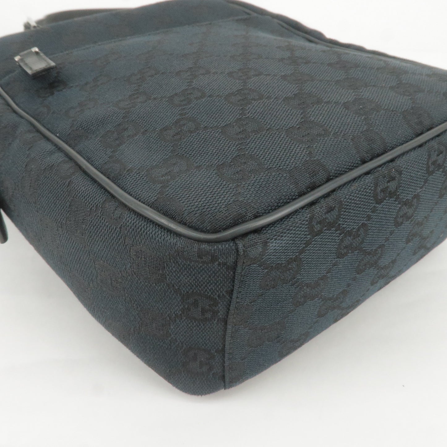 GUCCI GG Canvas Leather Shoulder Bag Hand Bag Black 018 1612