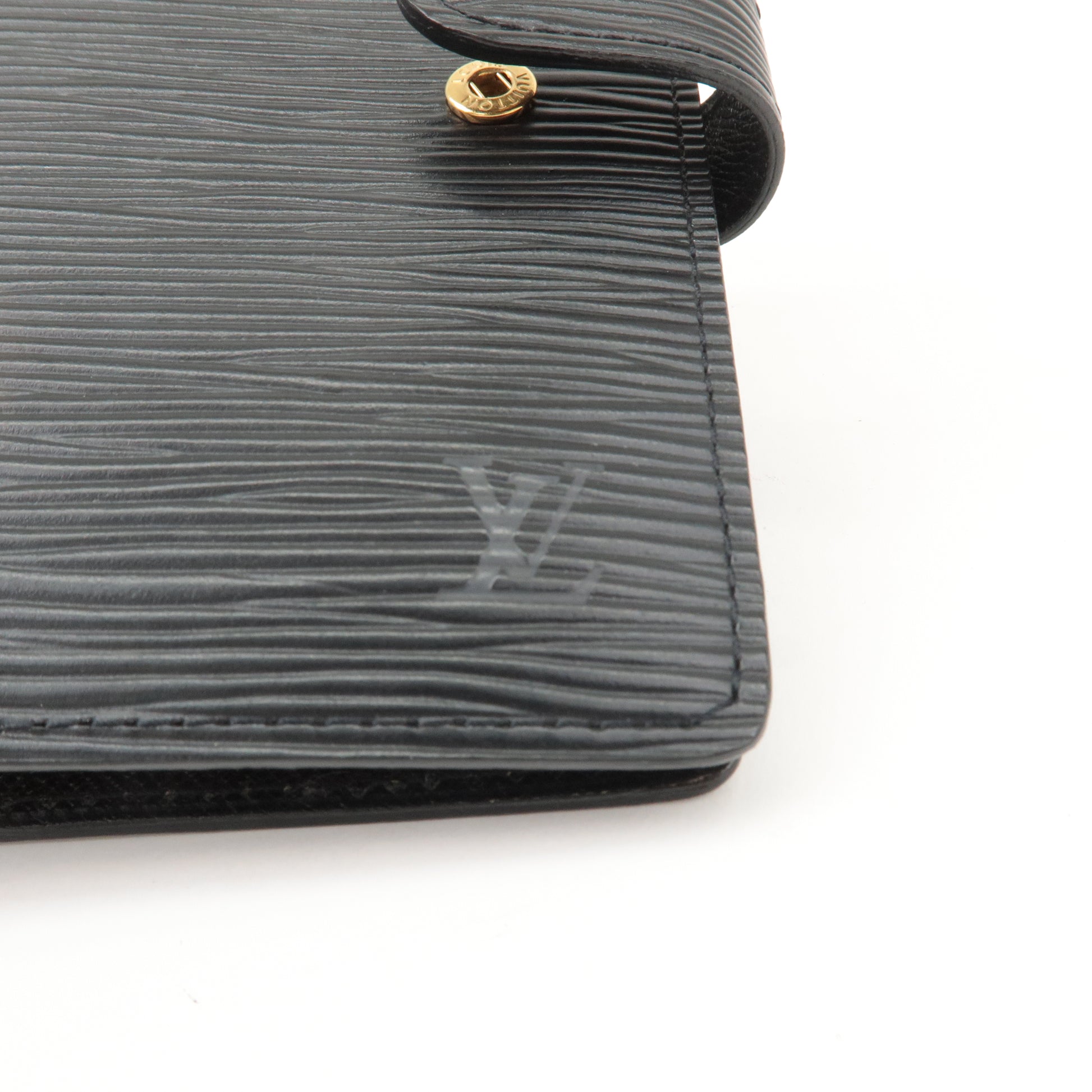 Louis Vuitton Epi Personal Size Planner Cover Noir Agenda MM R20042