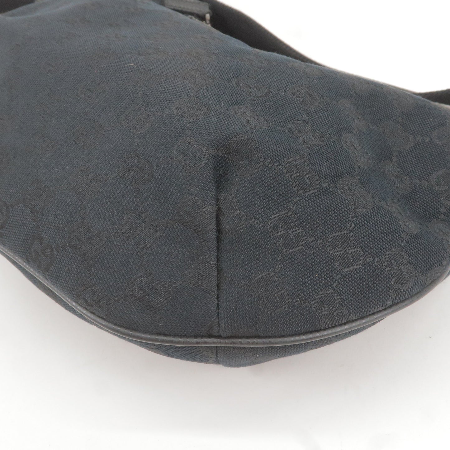 GUCCI GG Canvas Leather Shoulder Bag Hand Bag Black 181092