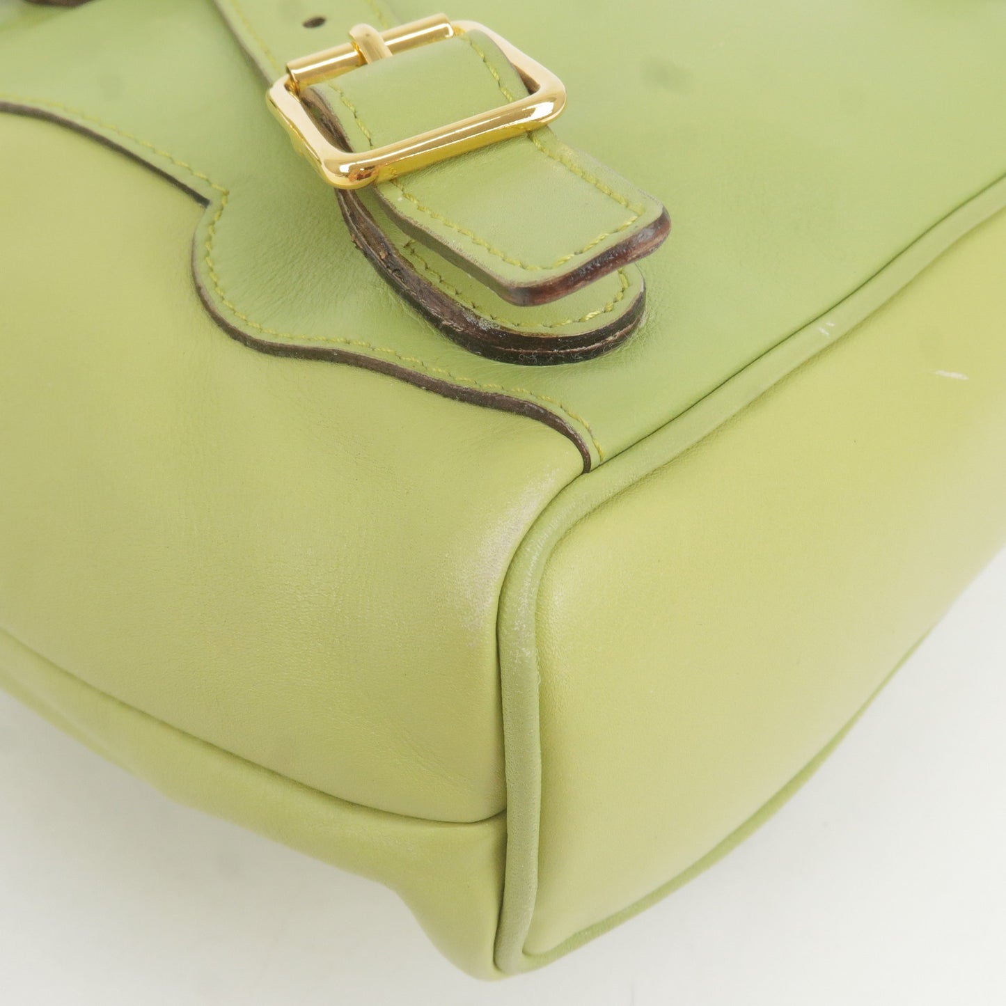 GUCCI Bamboo Leather Back Pack Green 003･2058･0030
