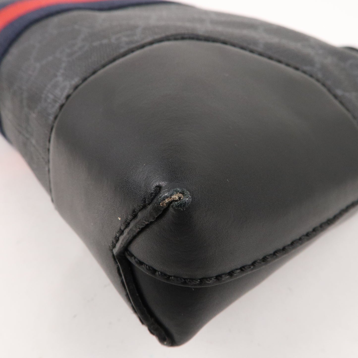 GUCCI Sherry GG Supreme Leather Shoulder Bag Black 474139