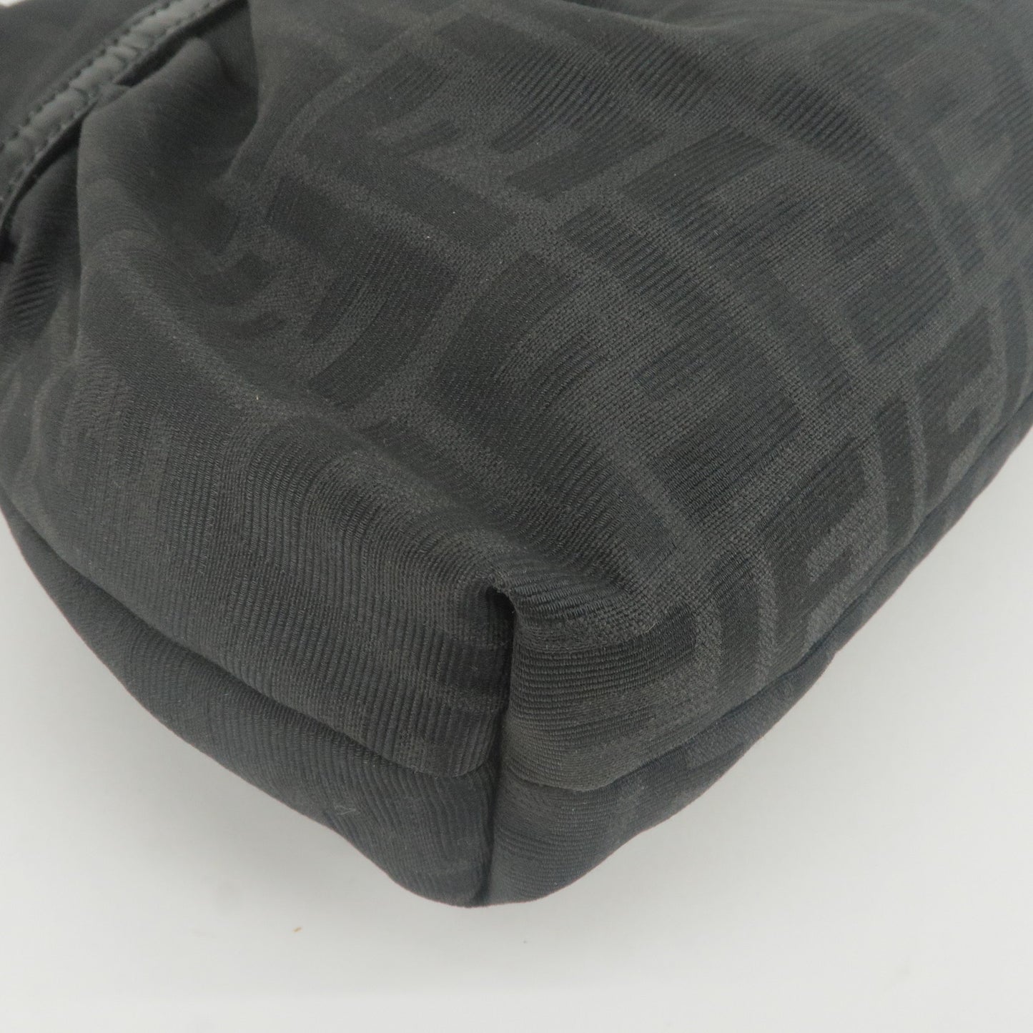 FENDI Zucca Canvas Leather Shoulder Bag Hand Bag Black 15079