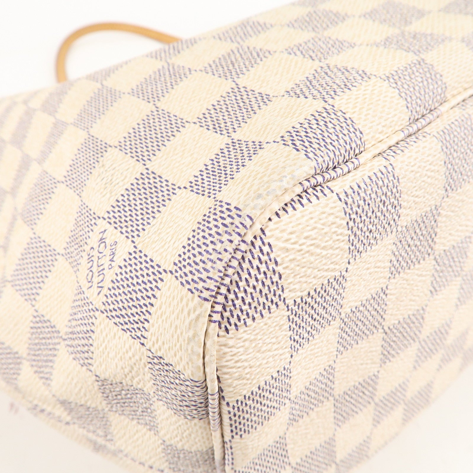 LOUIS VUITTON N51107 NEVERFULL DAMIER AZUR USED TOTE BAG LV A0323