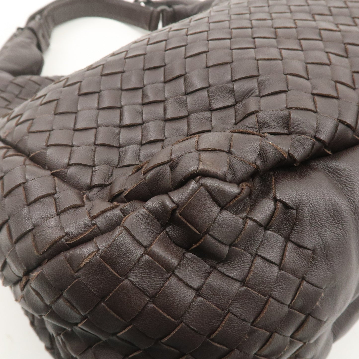 BOTTEGA VENETA Intrecciato Leather Shoulder Bag Brown 124864