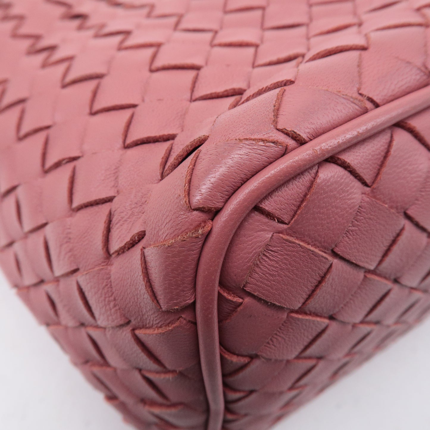 BOTTEGA VENETA Intrecciato Leather Shoulder Bag Pink 239988