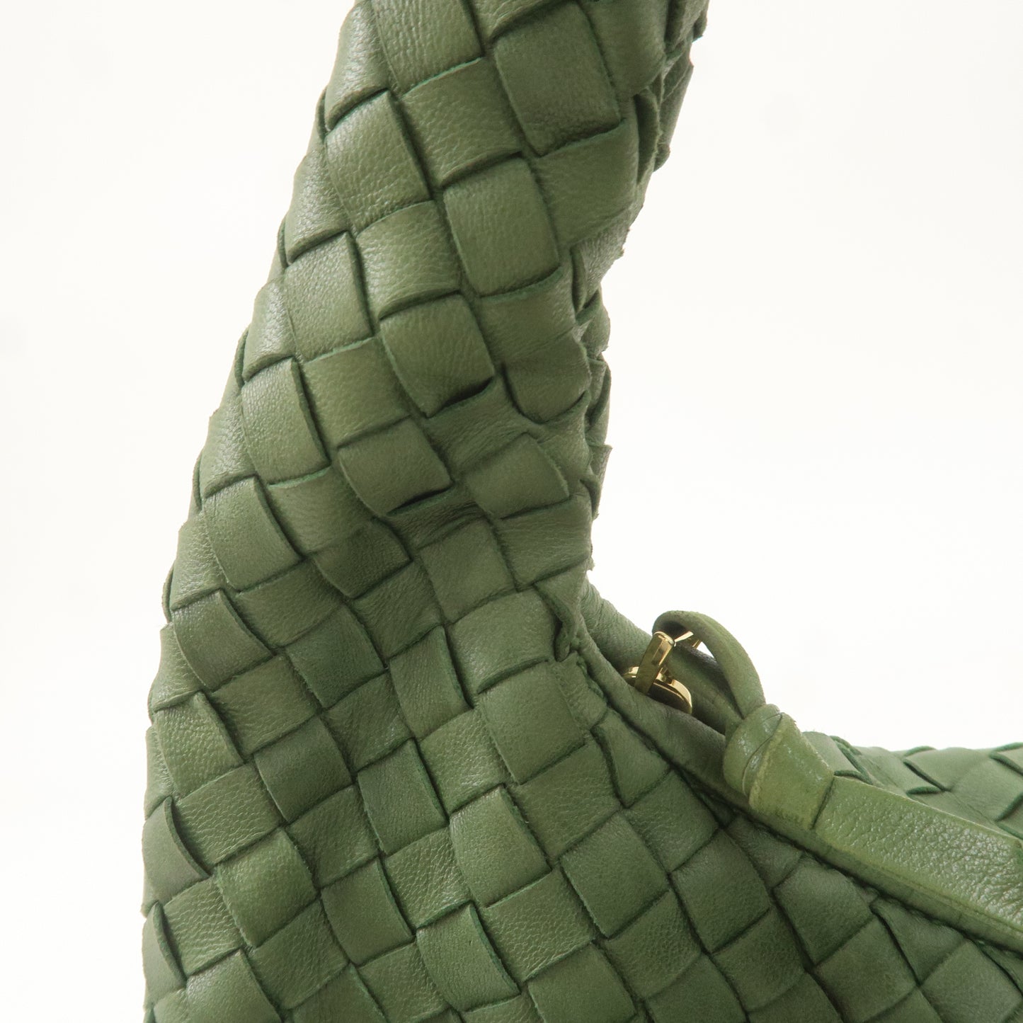 BOTTEGA VENETA Intrecciato Leather Hobo Shoulder Bag Green 115653