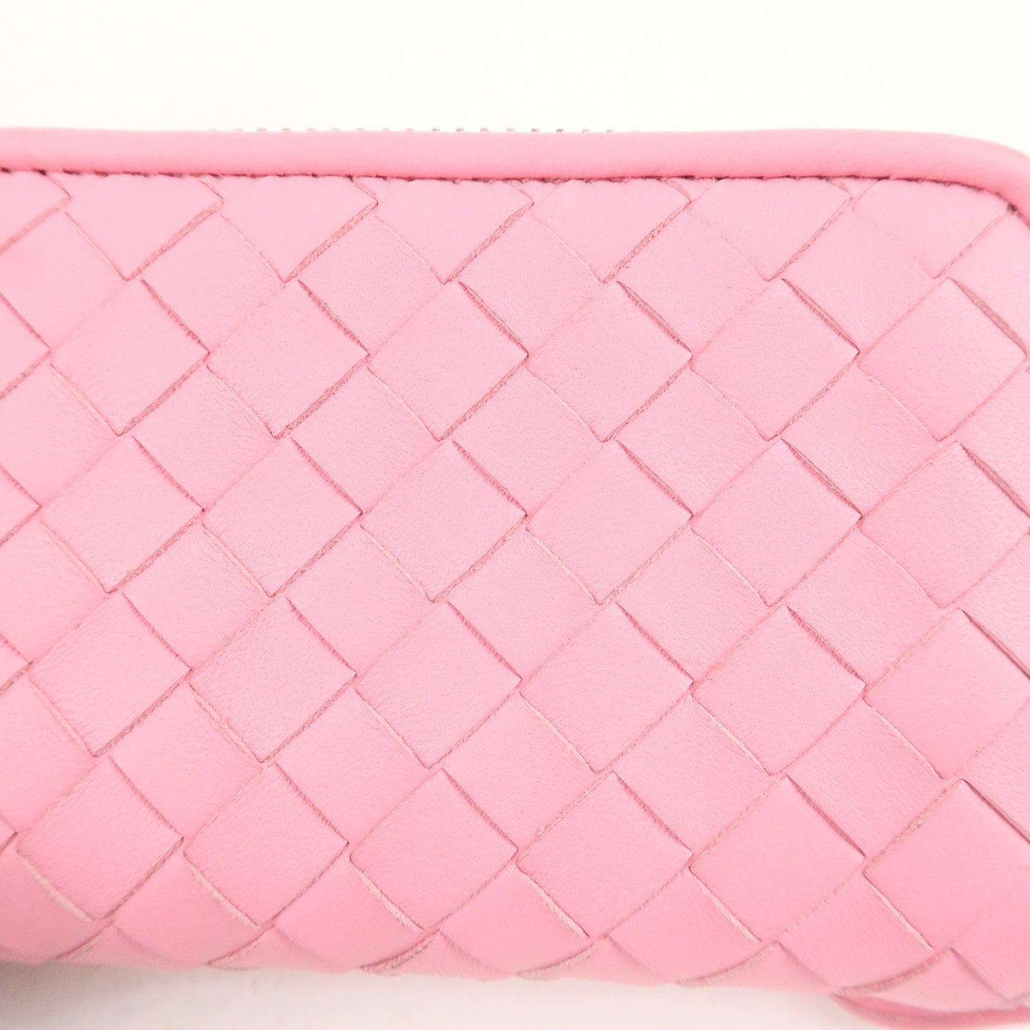 BOTTEGA VENETA Intrecciato Leather Round Zippy Coin Case Pink