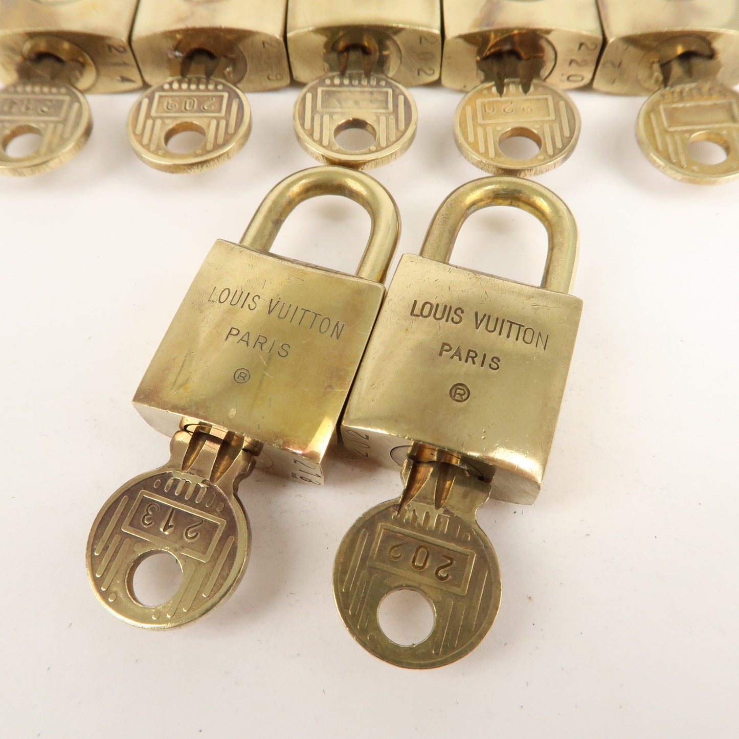 Louis Vuitton Set of 10 Lock & Key Cadena Key Lock Old Style