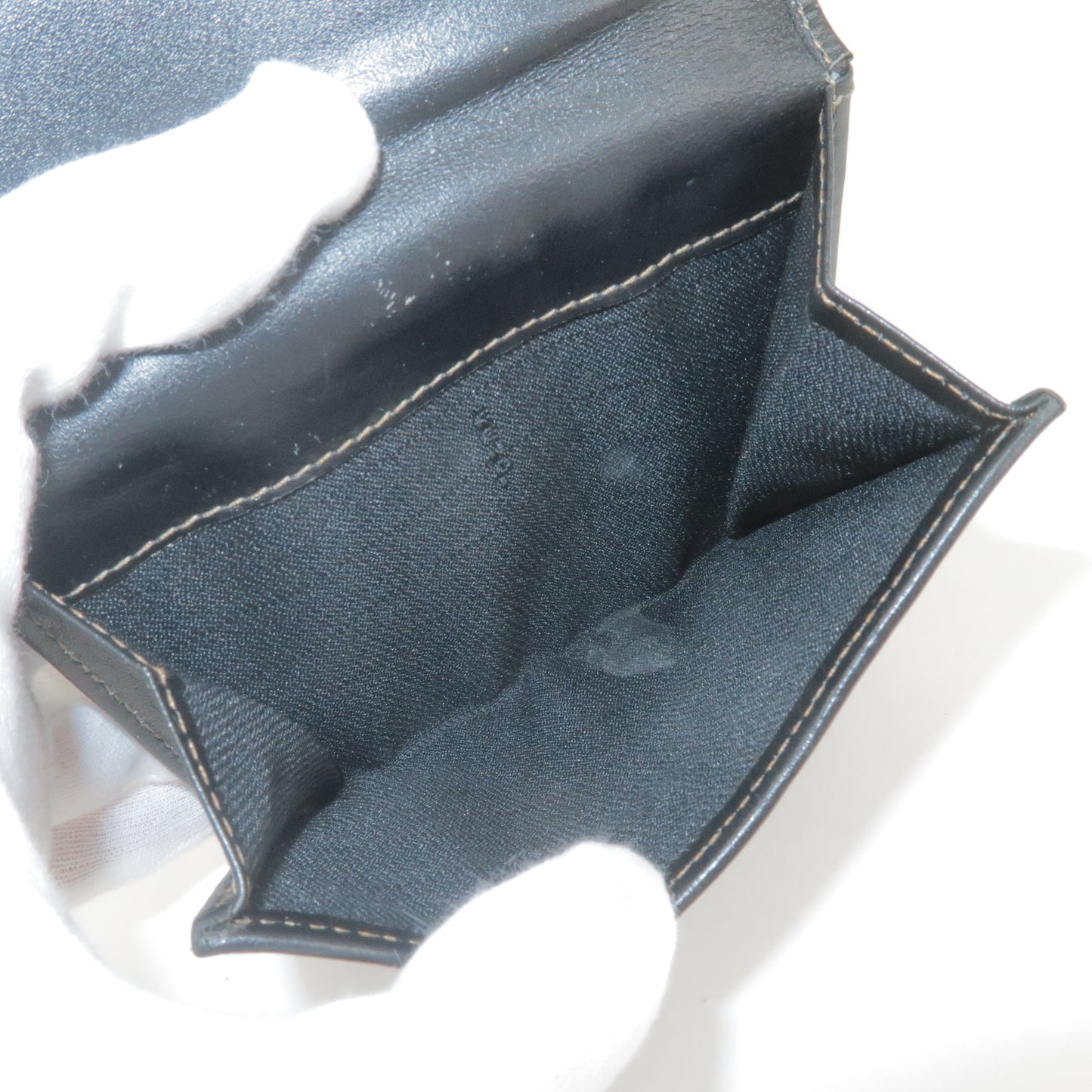 FENDI Pequin PVC Leather Double Snap Wallet Khaki Black 01695
