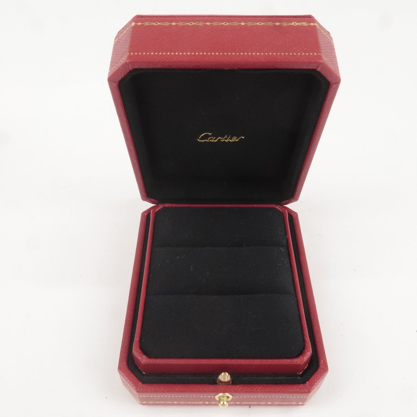 Cartier Set of 2 Pair Ring Box Jewelry Box For Pair Rings Red