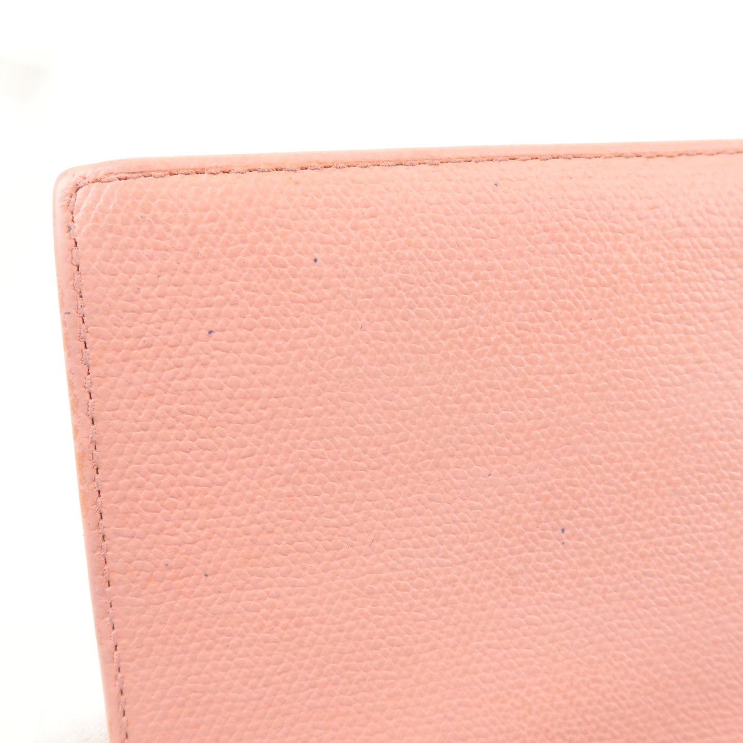 CHANEL Coco Button Caviar Skin Double Hook Long Wallet Pink A20905