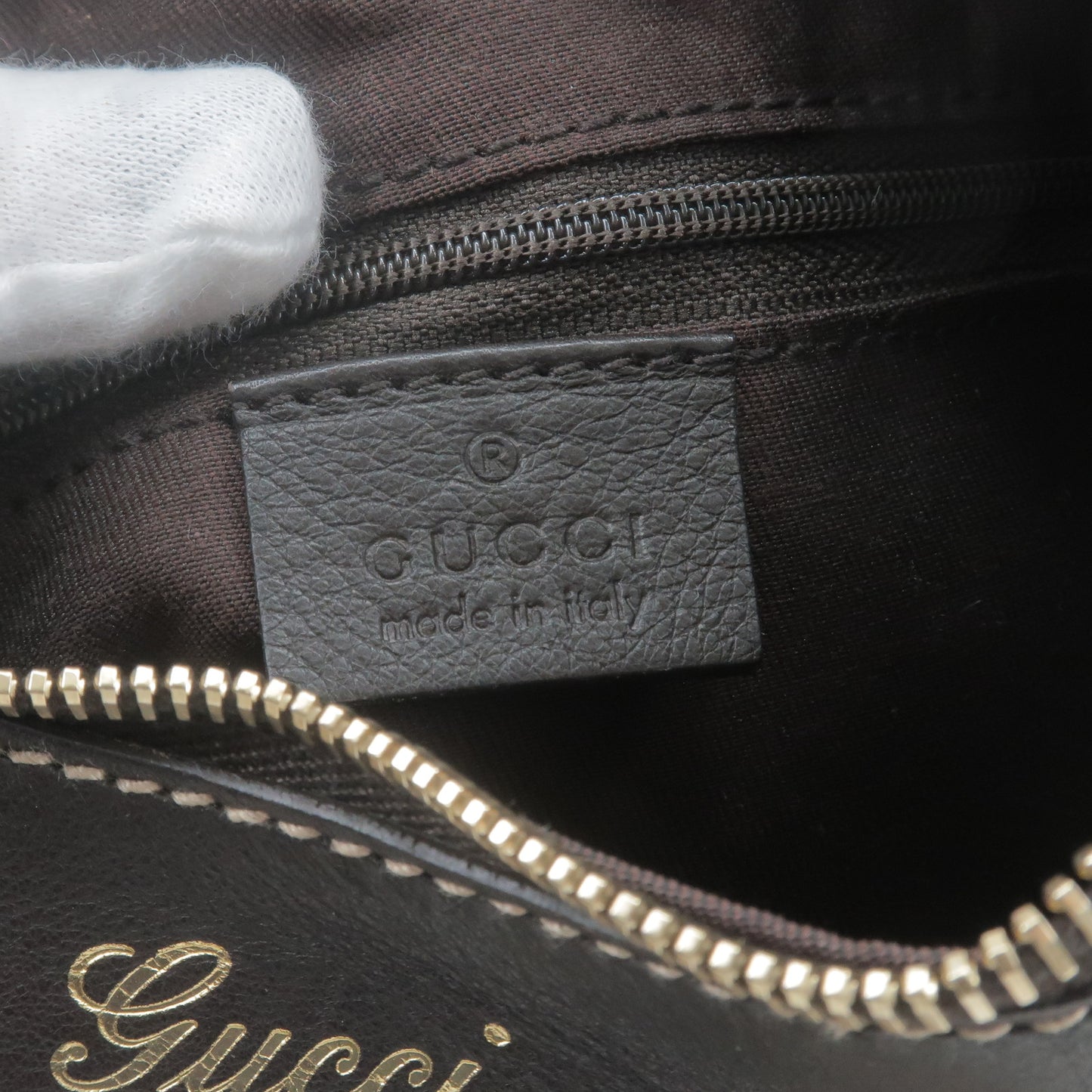 GUCCI Abbey GG Canvas Leather Shoulder Bag Beige Brown 190525