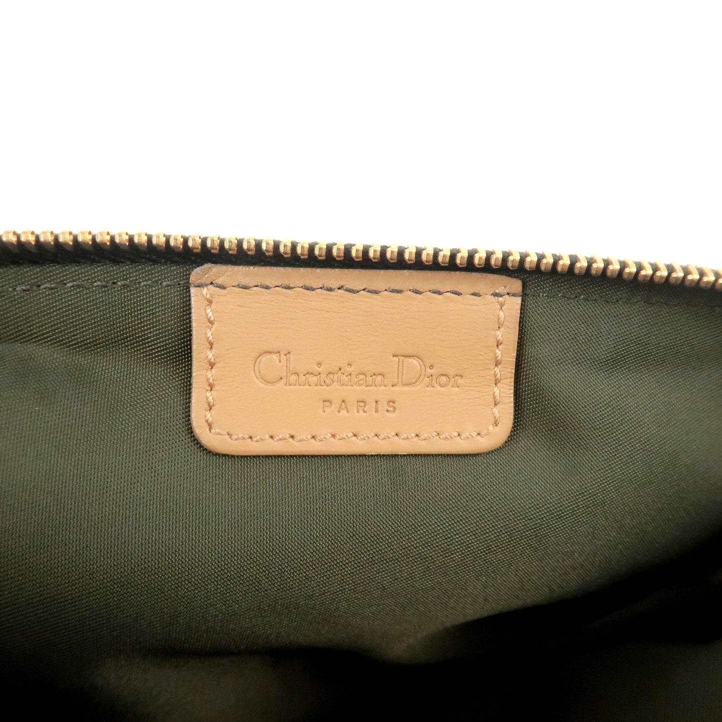 Christian Dior Trotter Saddle Bag Shoulder Bag Canvas Green