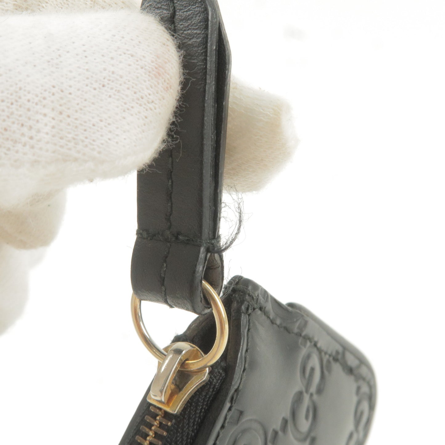 GUCCI Guccissima Leather Coin Case Key Case Black 447964