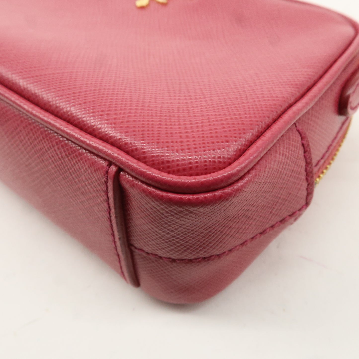 PRADA Logo Leather Crossbody Shoulder Bag Pink 1N1674