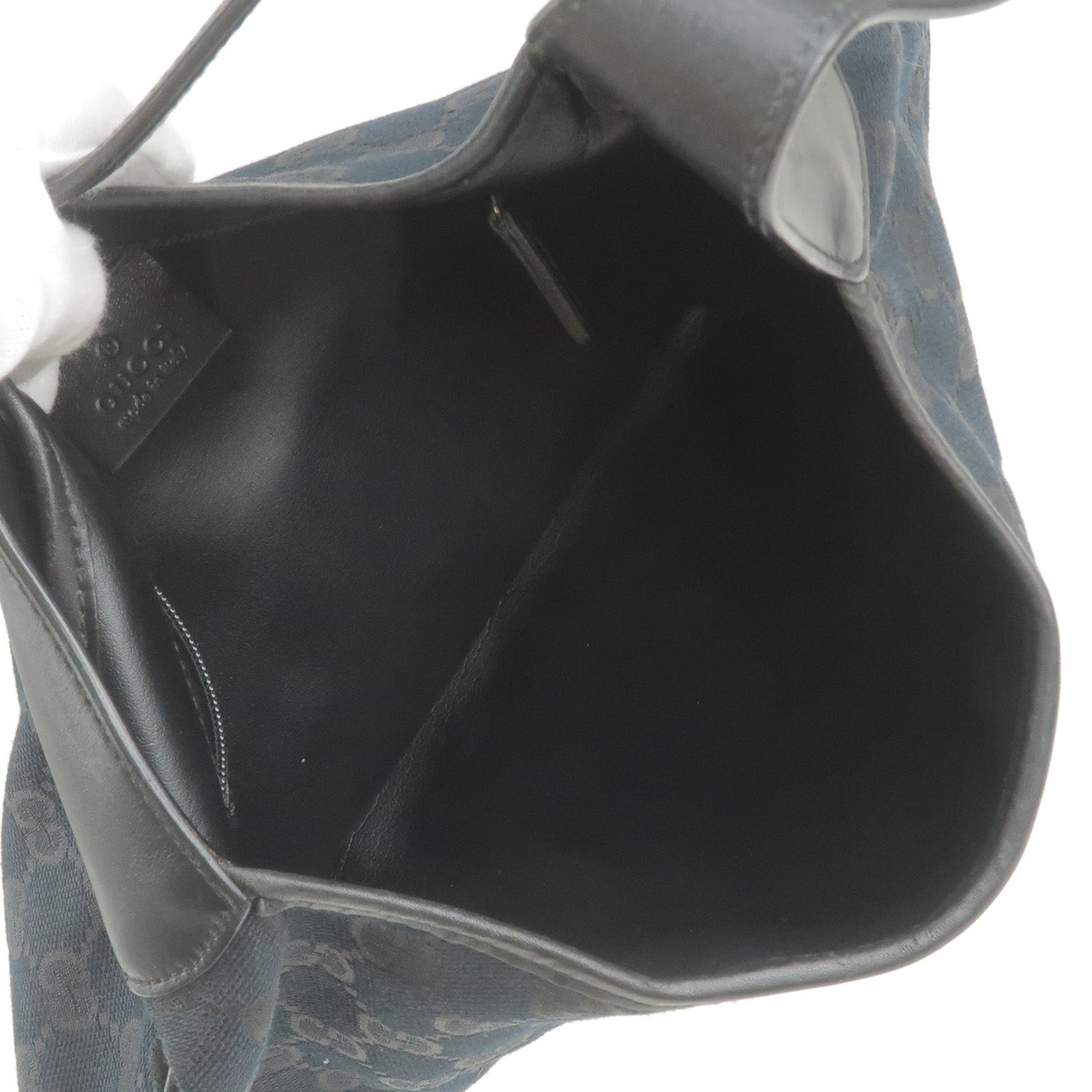 GUCCI Sherry GG Canvas Leather Shoulder Bag Black 001.4057