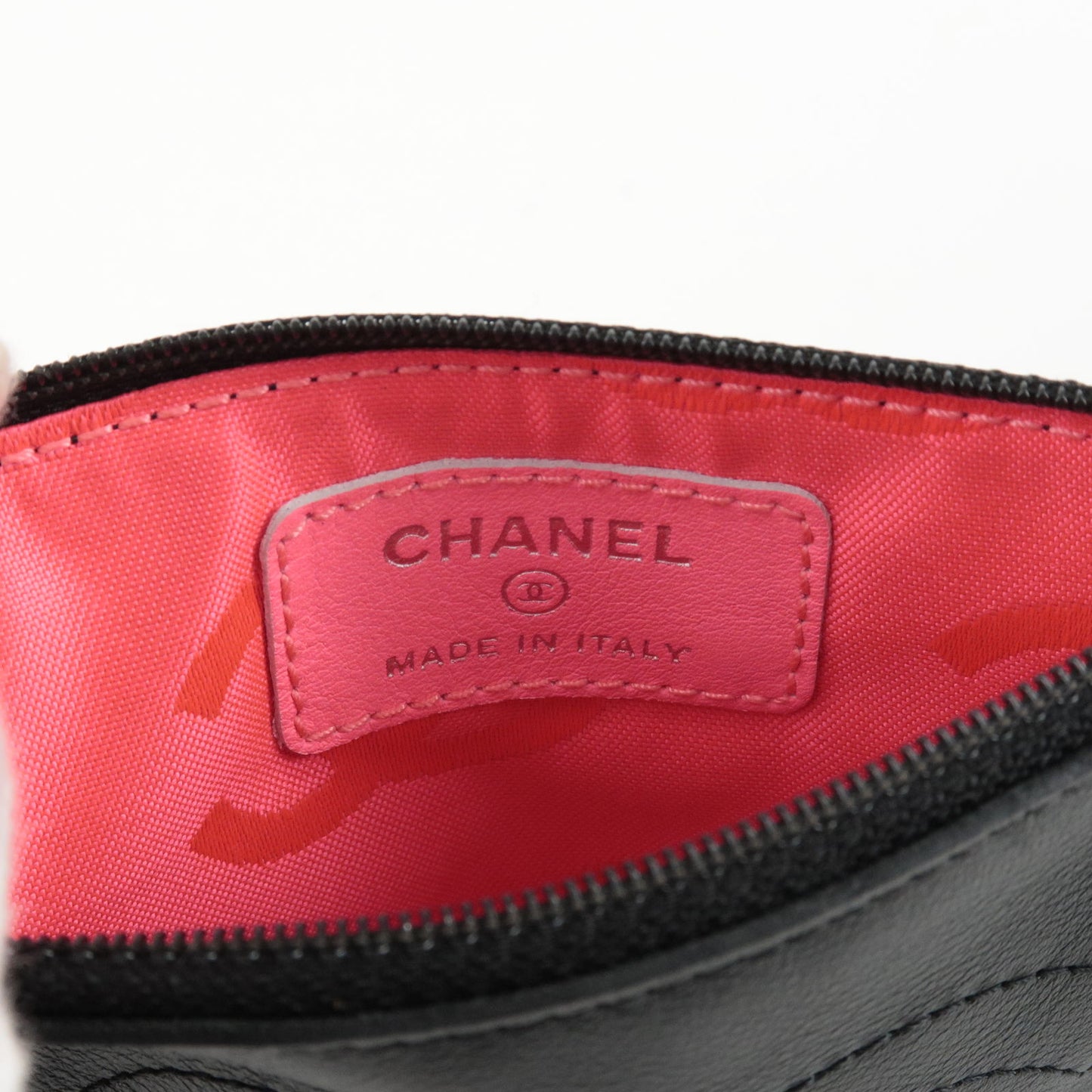 CHANEL Coco Mark Leather Cosmetic Small Pouch Black