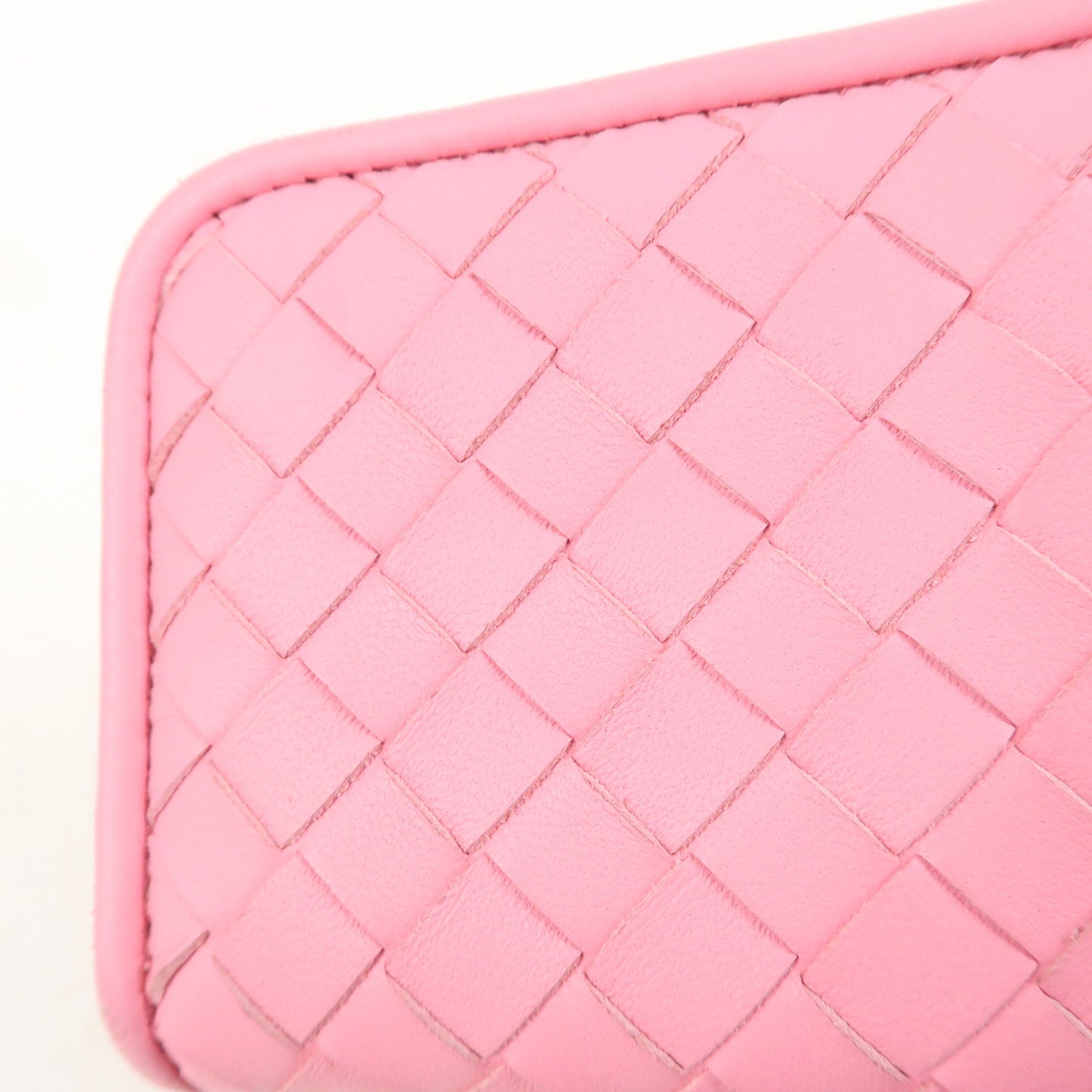 BOTTEGA VENETA Intrecciato Leather Round Zippy Coin Case Pink