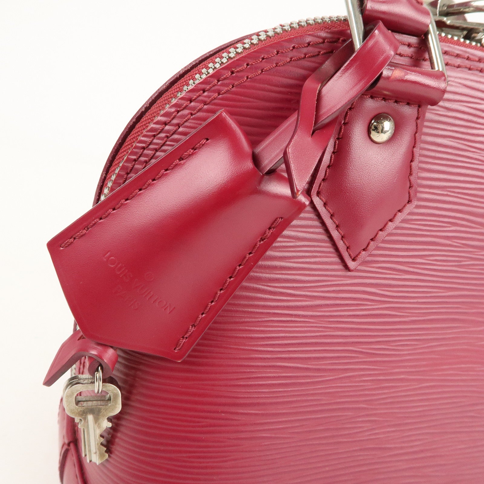 Louis Vuitton Alma Handbag Epi Leather with Logo Jacquard Strap BB