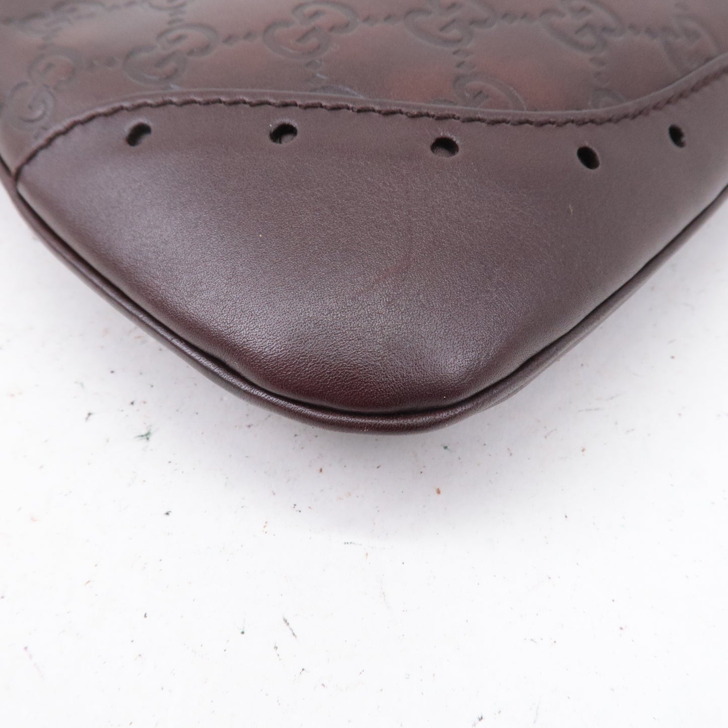 GUCCI Guccissima Leather Shoulder Bag Hand Bag Brown 145778